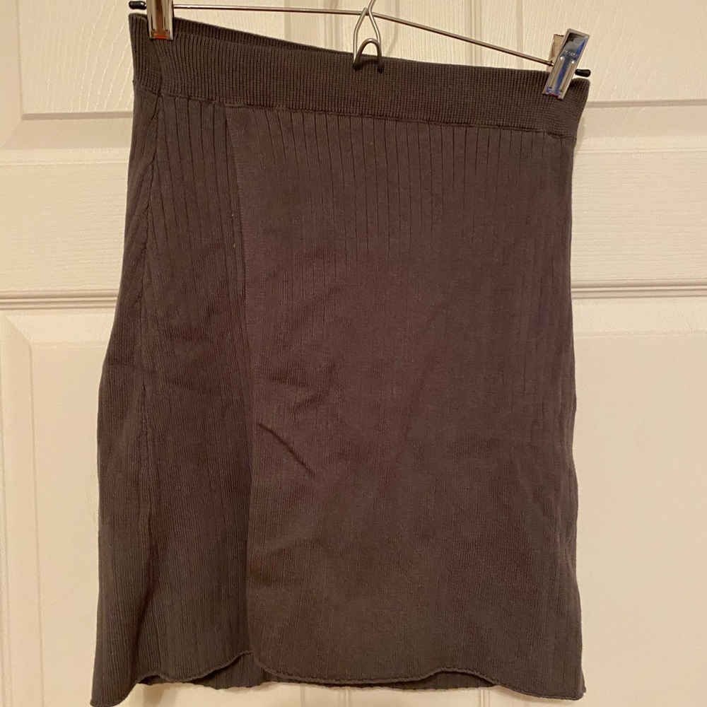 Green free people skirt with slit